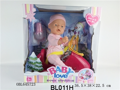 16 inch function doll/take water, urinary function/slide with sledges - OBL645723