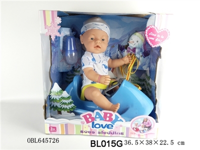 16 inch function doll/take water, urinary function/slide with sledges - OBL645726