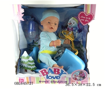16 inch function doll/take water, urinary function/slide with sledges - OBL645727