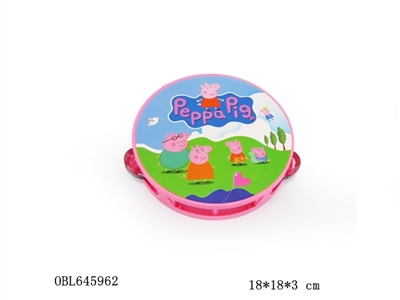 Cartoon small groping the tambourine - OBL645962