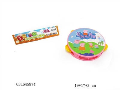 Cartoon small groping the tambourine - OBL645974