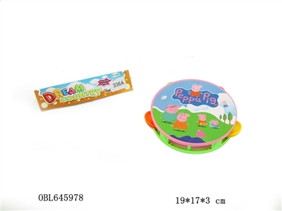 Cartoon small groping the tambourine - OBL645978