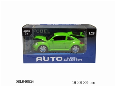 1:28合金仿真回力合金甲虫车4开门带灯光音乐 - OBL646926