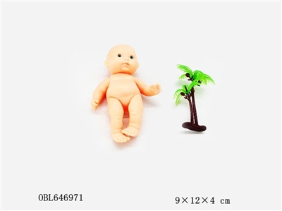 搪胶表情娃配树 - OBL646971