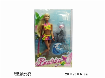 11寸沙滩海豚驯养芭比（2款混装） - OBL647079
