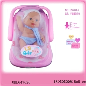 手提篮子带全身搪胶公仔       （身穿白色帽子） - OBL647626