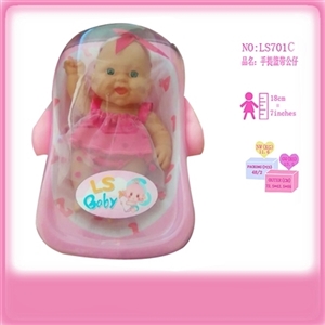 手提篮子带全身搪胶公仔       （身穿玟红网裙） - OBL647628