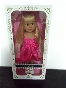 18寸女孩            身穿玫红色裙子 - OBL647630