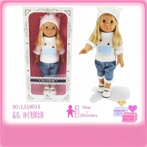 18寸女孩            身穿羊毛帽子裤装 - OBL647631