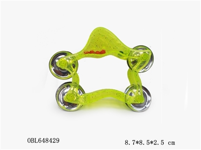 Transparent cartoon penguin tambourine (with plastic beads) - OBL648429