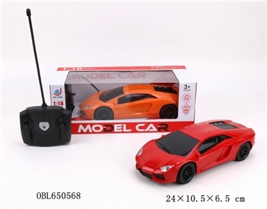 1:18 lamborghini black window with headlights four-way solid color (red, orange) remote control car - OBL650568