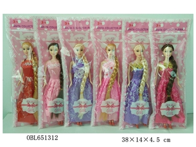 11.5 inch long hair princess real live hand 3 paragraph 2 color - OBL651312