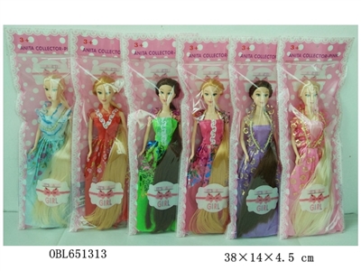 11.5 inch long hair princess real live hand 3 paragraph 2 color - OBL651313