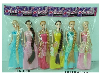 11.5 inch long hair princess real live hand 3 paragraph 2 color - OBL651328