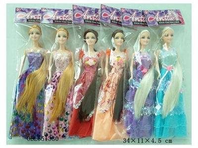 11.5 inch long hair princess real live hand 3 paragraph 2 color - OBL651330