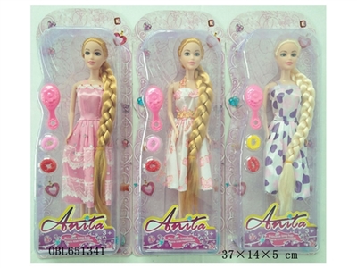 11.5 inch long hair princess real live hand 3 paragraph 2 color - OBL651341