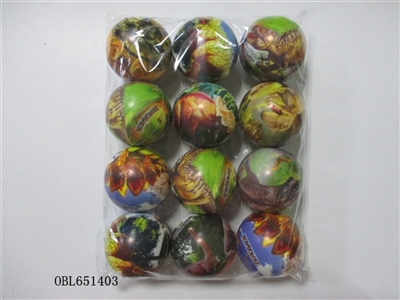 12只庄7.6cm恐龙PU球 - OBL651403