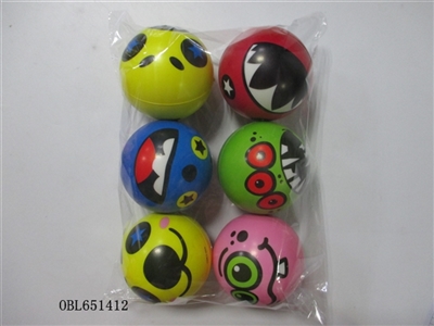 6只庄10cm怪脸PU球 - OBL651412