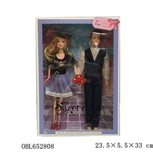 Eleven inches and a half solid body fashion barbie plus 11.5 fashionable man with flowers - OBL652808