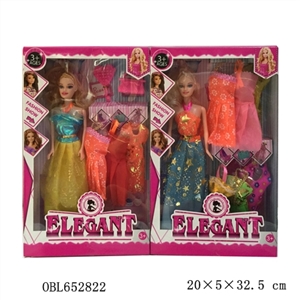 Eleven inches and a half solid body barbie two conventional dress plus the steamed stuffed bun and c - OBL652822