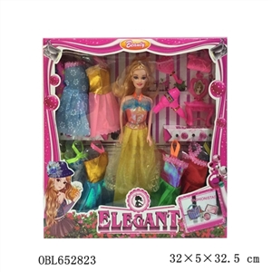 Eleven inches and a half solid body barbie clothes plus the steamed stuffed bun and comb plus ram an - OBL652823