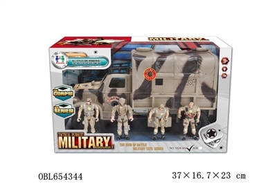 Military suit/slide large vehicles (package two button batteries, strip light, sound), soldiers and - OBL654344