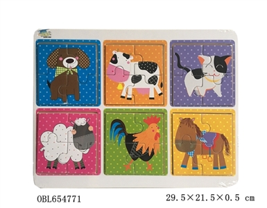 Wooden 24 pieces of animal puzzles - OBL654771