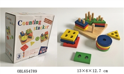Wooden cognitive graphic lego set of columns - OBL654789