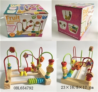 Wooden fruit round bead - OBL654792