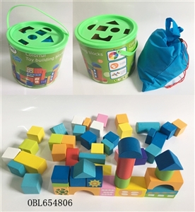 50 piece of wooden barrel building blocks - OBL654806