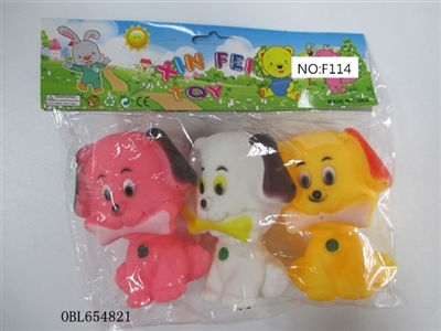 Three lining plastic zhuang dog - OBL654821