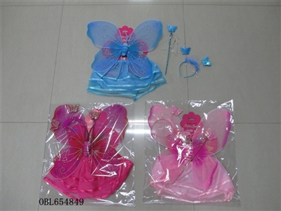 蝴蝶翅膀配裙、蝴蝶棒、头饰 - OBL654849