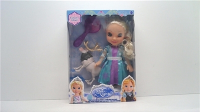 Ten inches of snow and ice princess glass eye with music elk (empty handed) - OBL654952