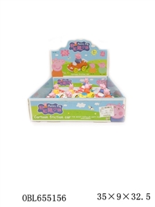 Pink pig double inertial car 12 PCS - OBL655156