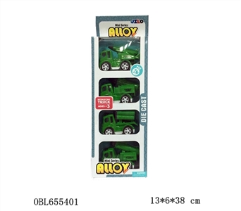 迷你合金回力卡通军事车(4只/盒，4款3色混装） - OBL655401