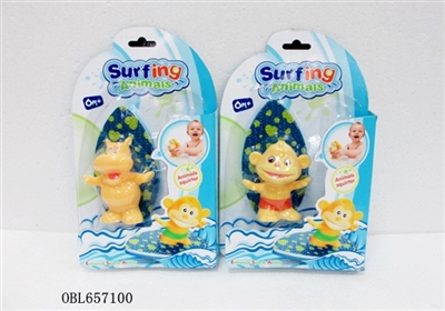 Surfing bathroom animals (monkey hippos) 2 - OBL657100