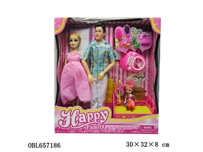 11.5 inch solid body pregnant couples with little berth, walkers and trinkets - OBL657186