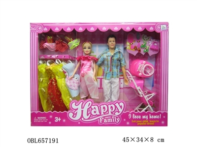 11.5 -inch couples pattaya pyrene with baby walkers cart and many clothes - OBL657191