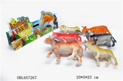 Horses and cattle and sheep farm - OBL657267