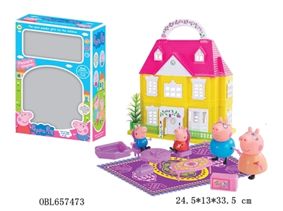 Pink pig with furniture - OBL657473