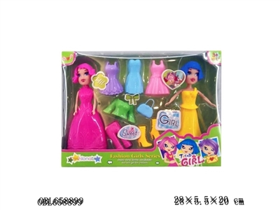 Color box 2 only 7 inches big sister with many plastic clothes mini bag - OBL658899