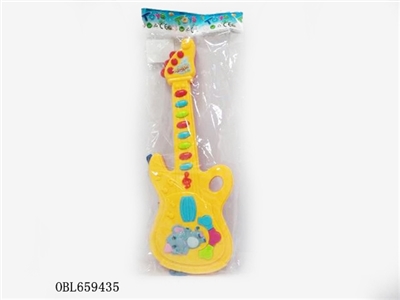 Electric guitar with music and light pink and yellow colours mixed (without the microphone) - OBL659435