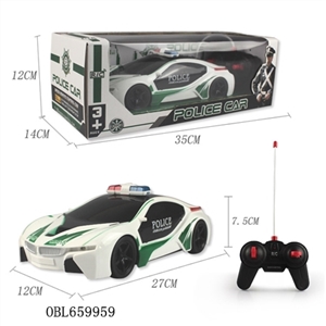 The police car four-way remote control car (BMW i8) - OBL659959