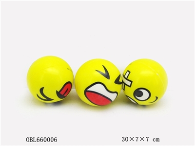 3粒装3寸 表情 PU 球 - OBL660006