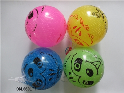 9 inches animals face color printing ball - OBL660177