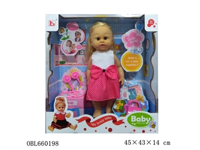 16 inch girl with comb bracelet handbag - OBL660198