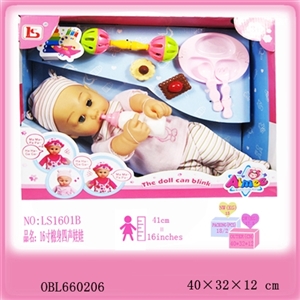 16 inch cotton body with four tones IC is wearing a pink stripe dress (three grain of AG13 button ba - OBL660206