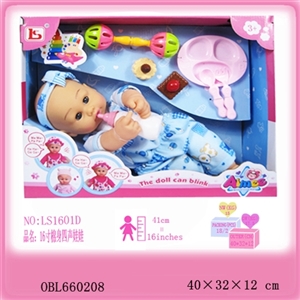 16 inch cotton body with four tones IC dress in overalls (three grain of AG13 button batteries) - OBL660208