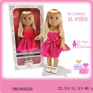 18 inches of evade glue girl from head to toe Wearing a mei red skirt lining rubber shoes - OBL660220