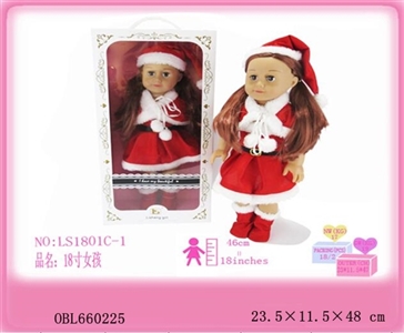 18 inch body evade glue girl dressed up as Santa skirt lining rubber shoes - OBL660225
